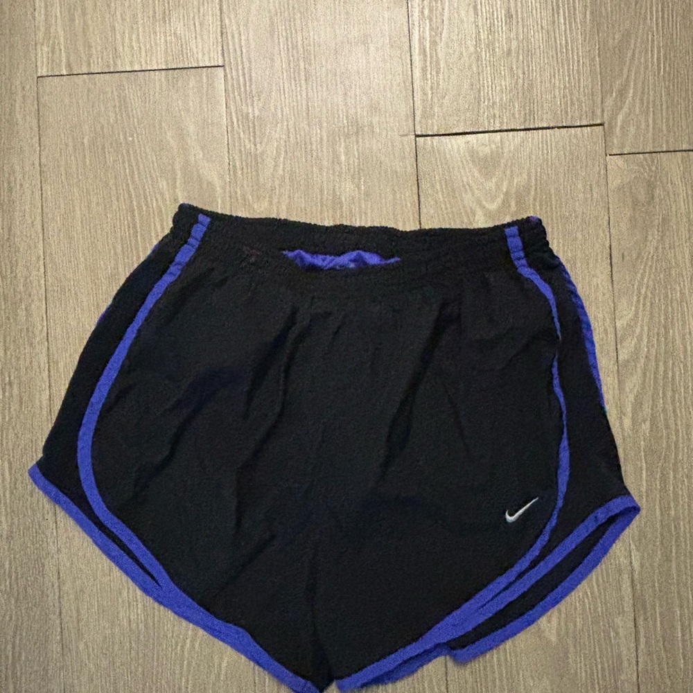 Nike Women's Athletic Shorts Black with Purple Trim